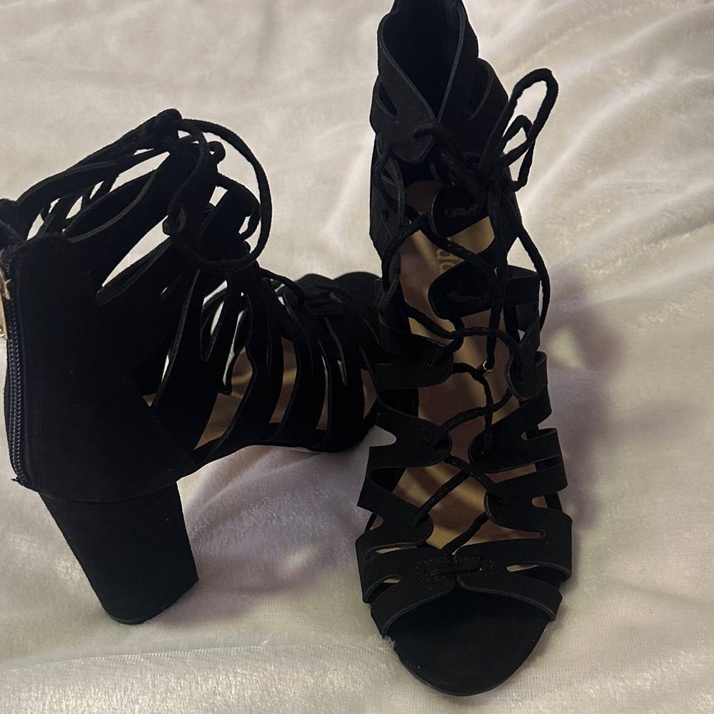 Elegant Black Strappy Heels